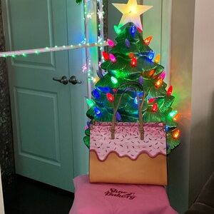 Pink and Tan Shoulder Bag